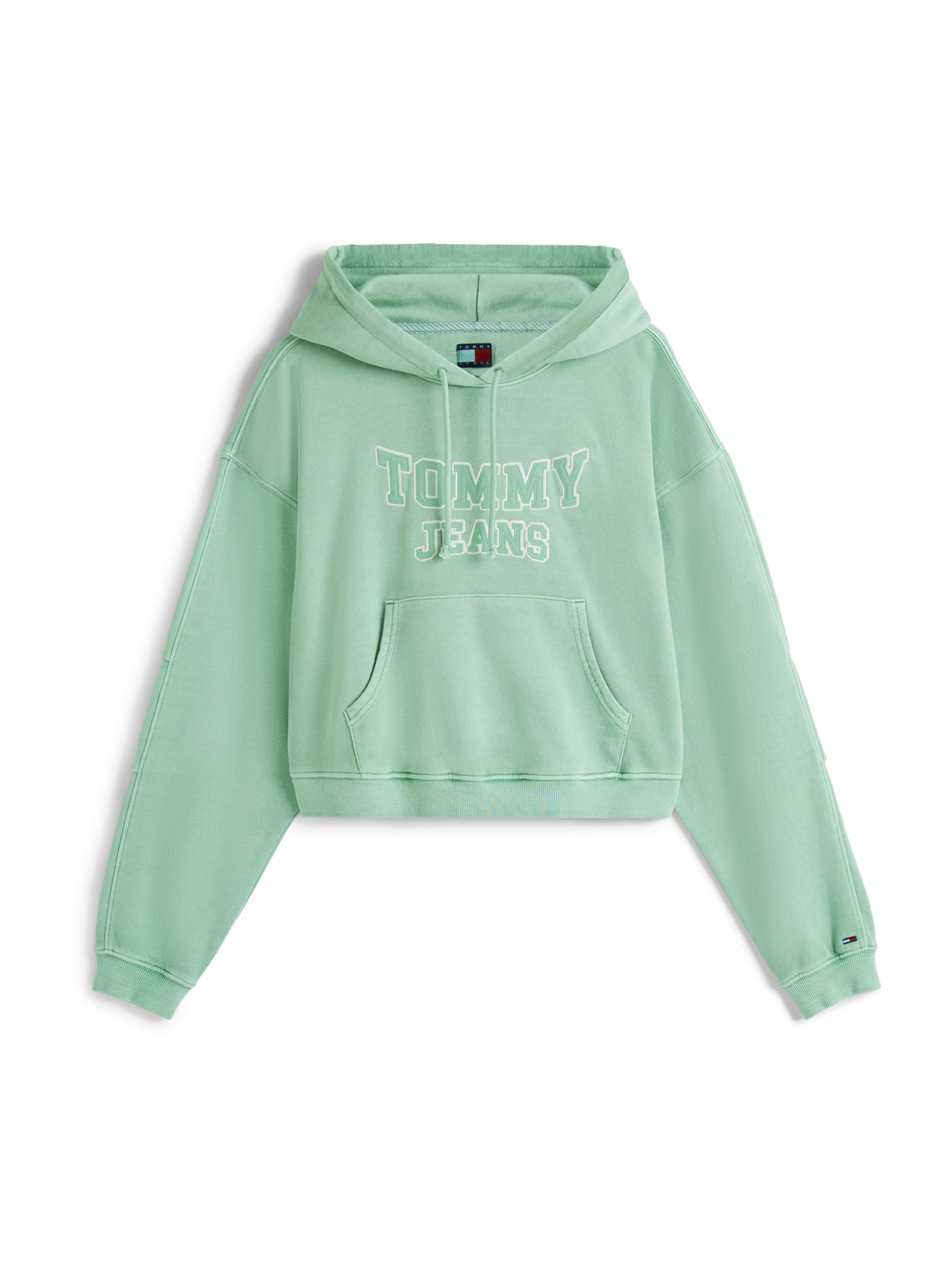 Sweat-shirt 'VARSITY' Tommy Jeans en vert : devant