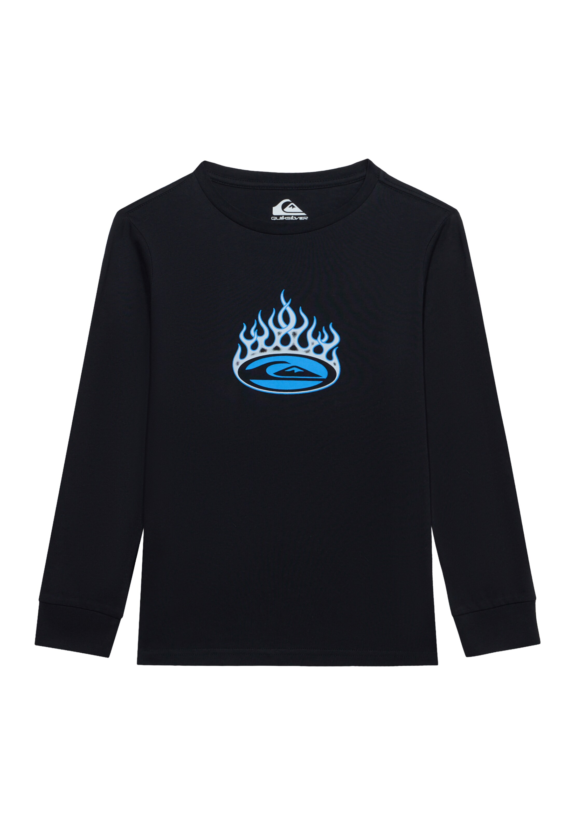 QUIKSILVER Λειτουργικό μπλουζάκι 'FLAMING' σε μαύρο: μπροστά