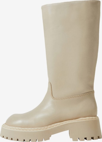 Bottes 'Prima' MANGO en beige : devant