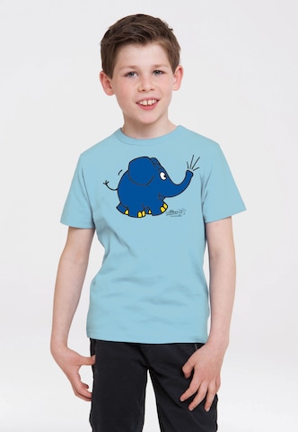 LOGOSHIRT T-Shirt 'Die Sendung mit der Maus - Elefant Törö' in Blau: predná strana