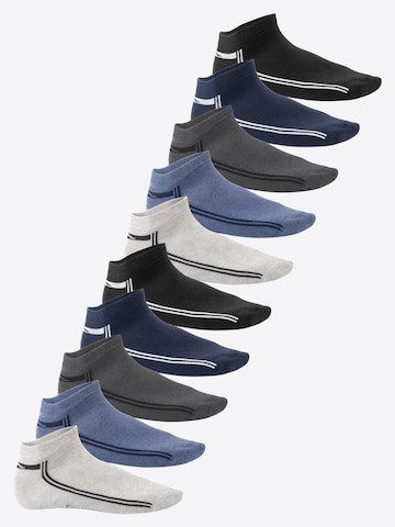 footstar Füßlinge 'Retrostreifen' in Blau: Vorderseite