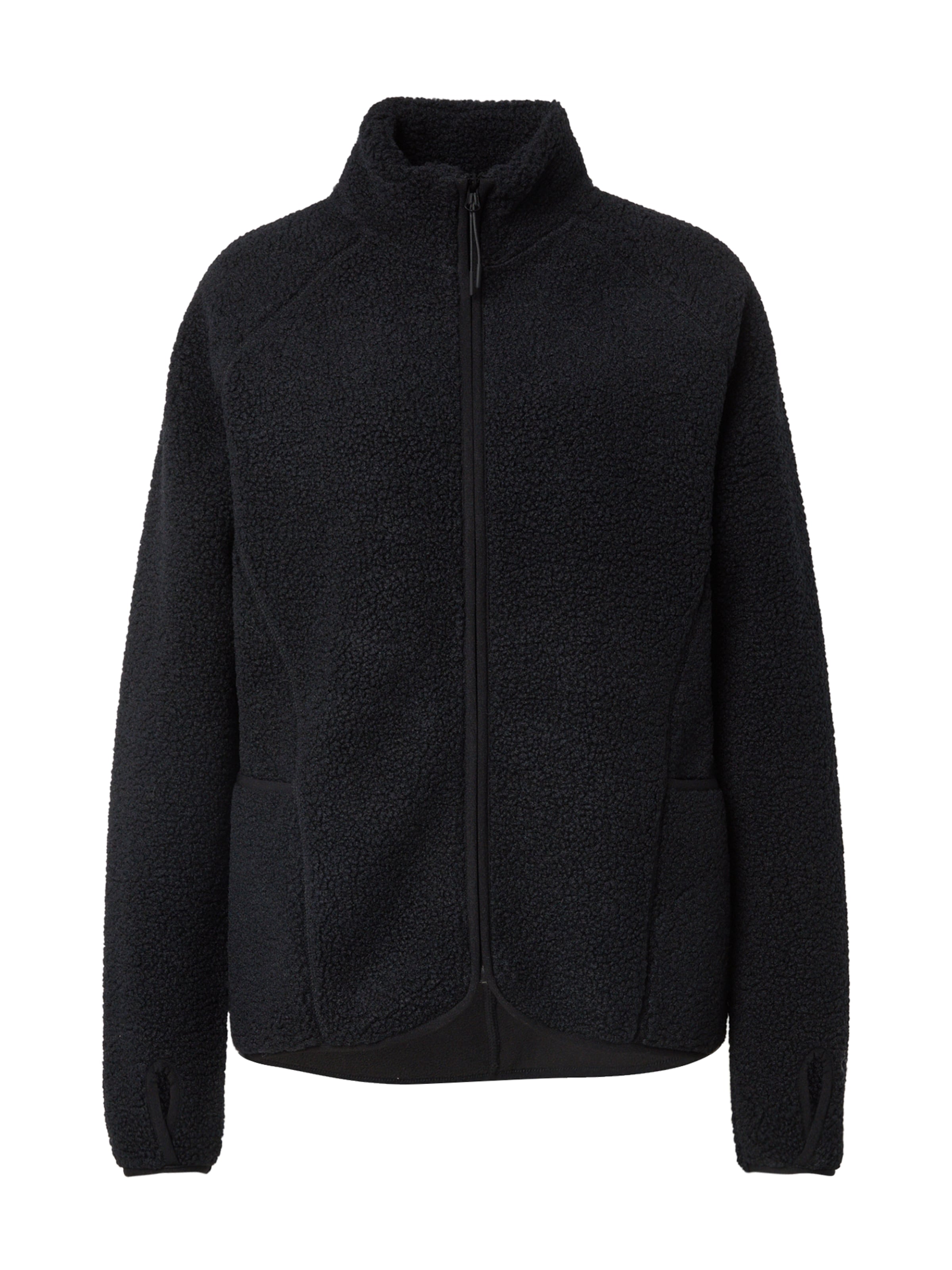 4F - Casaco de velo funcional em preto: frente