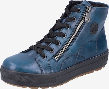 Rieker Lace-Up Ankle Boots in Blue: front