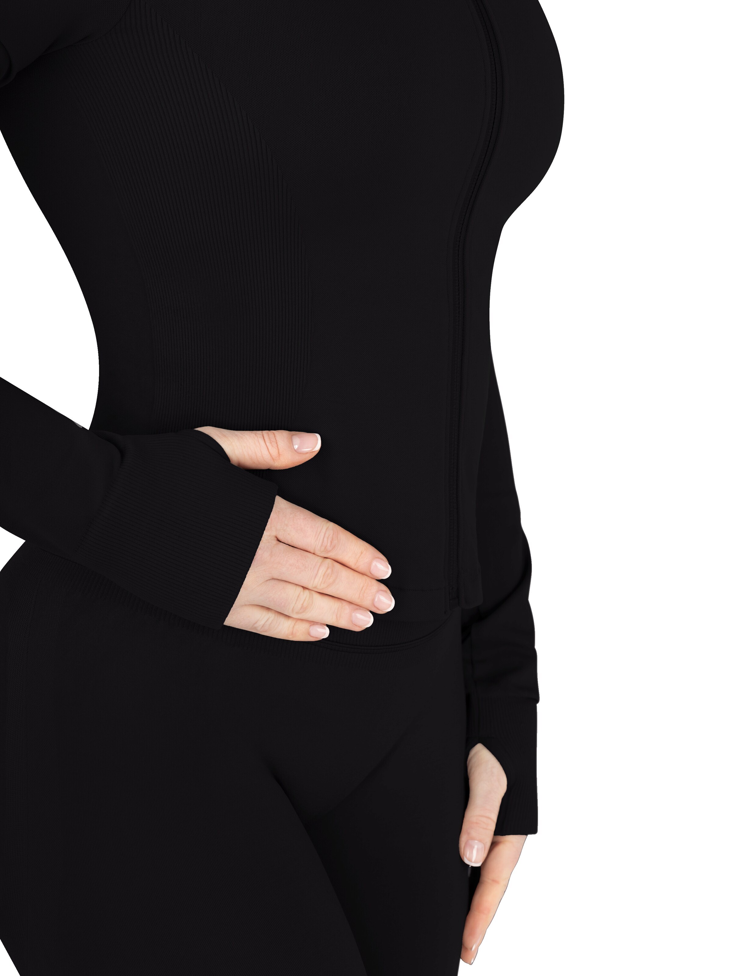 Circle Five Sports sweat jacket 'Shaping Zipper Sport sweat jacket' in Black