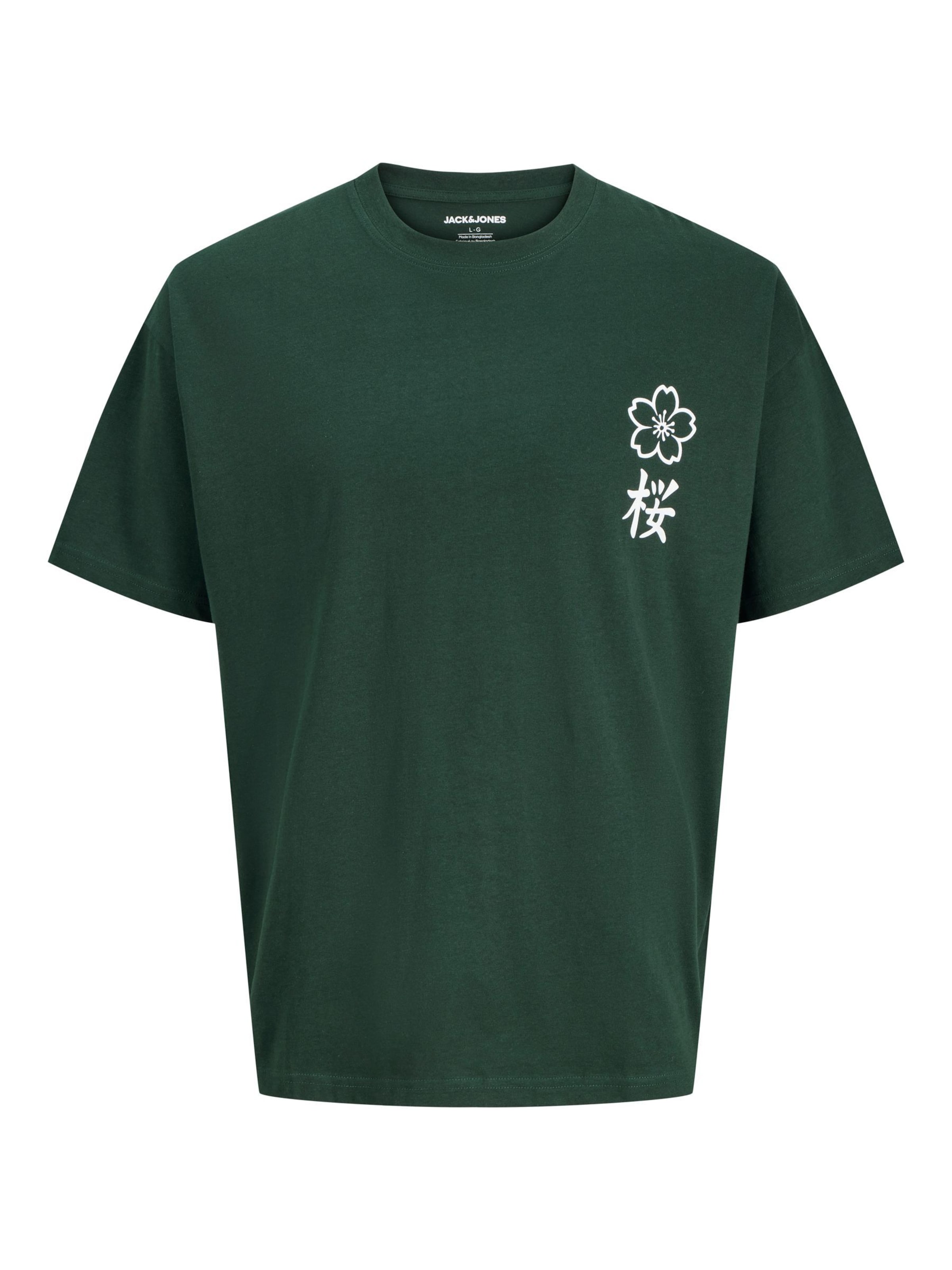 T-Shirt 'JJDYLAN' JACK & JONES en vert : devant