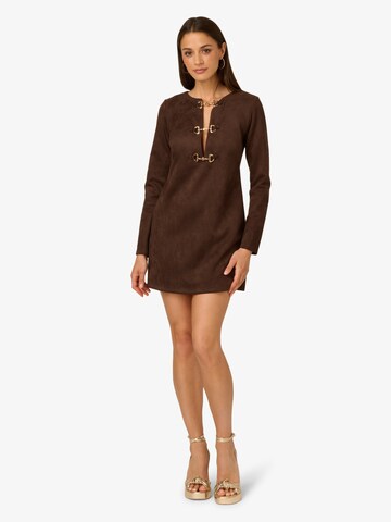 Adrianna Papell Kokerjurk 'Suede Shift Dress' in Bruin: voorkant