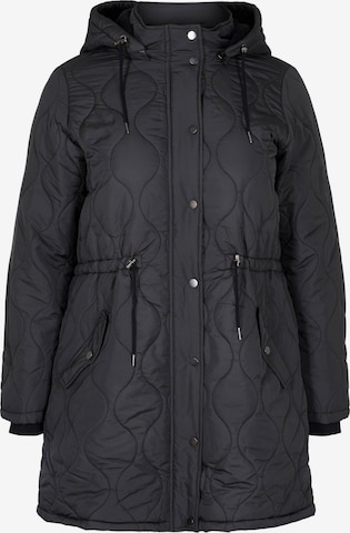 Zizzi Between-Season Jacket in Black: front