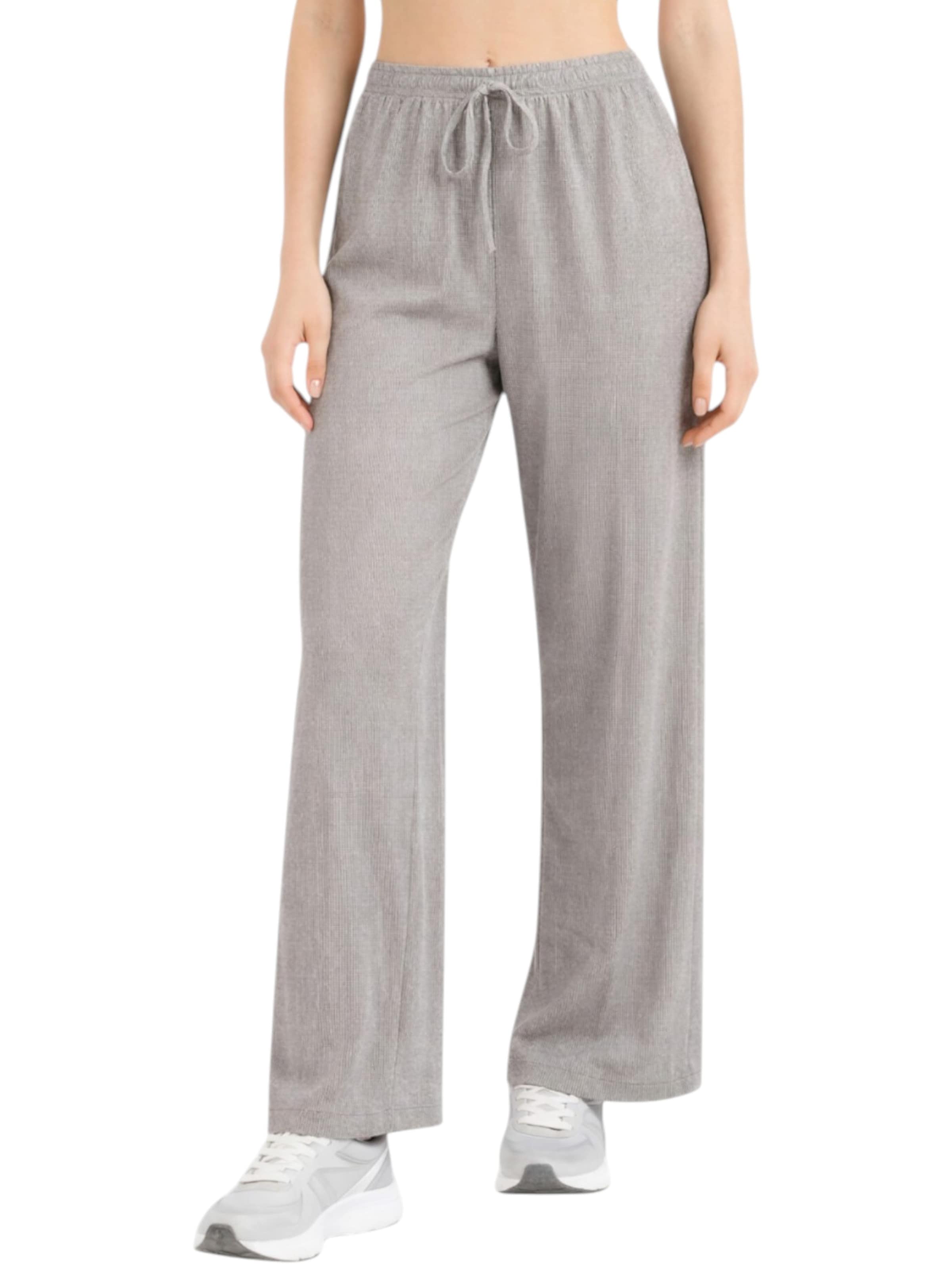 fashionshowcase Wide leg Broek 'FLORYN – Palazzohose Crinkle' in Grijs