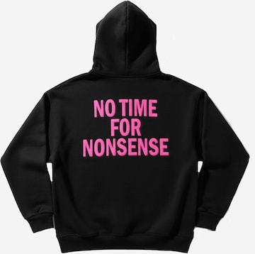 Sweat-shirt 'Oversize “No Time for Nonsense” Hoodie - Black' Kleidermafia en noir : devant