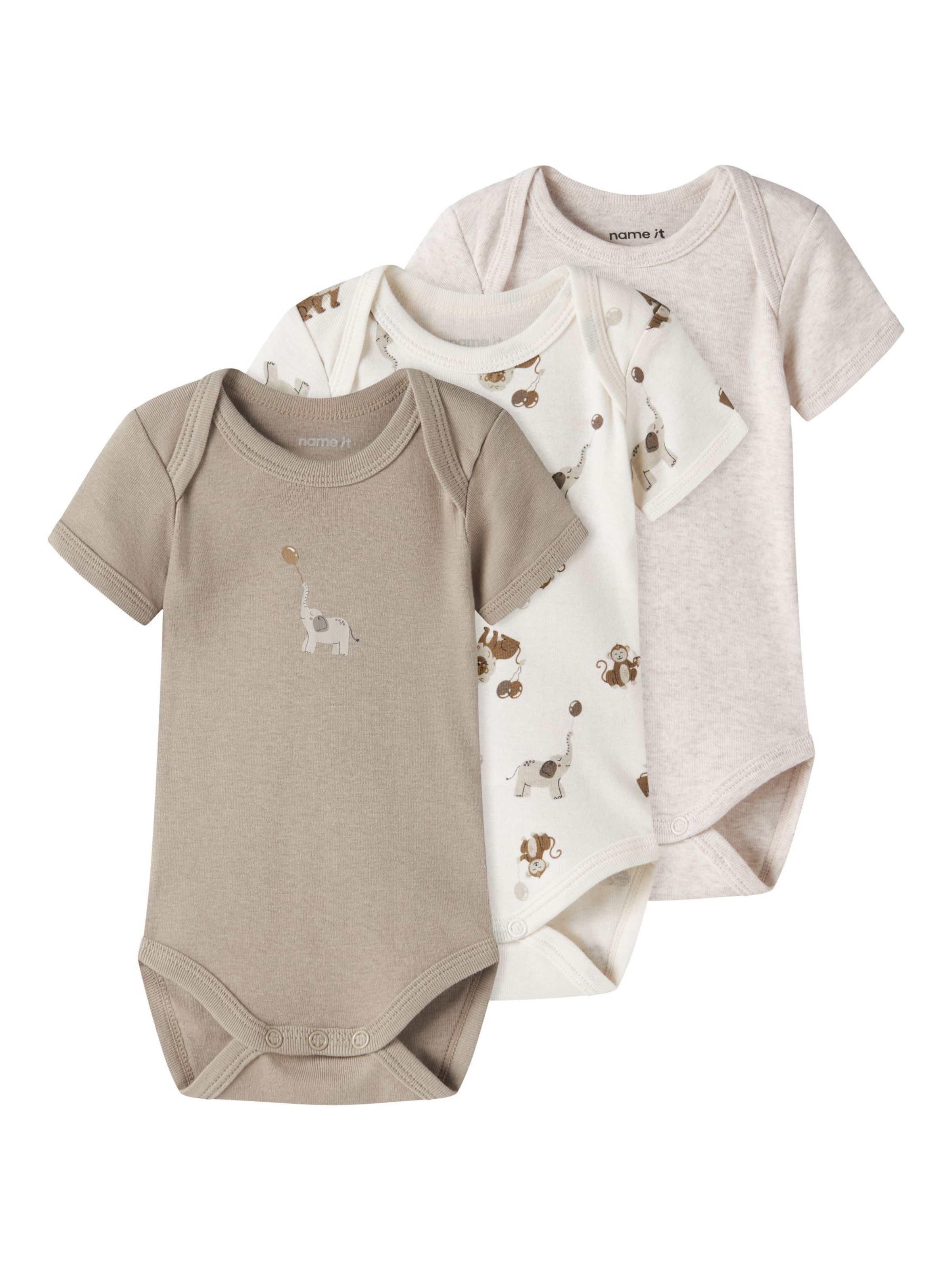 NAME IT - Pijama entero/body en beige: frente