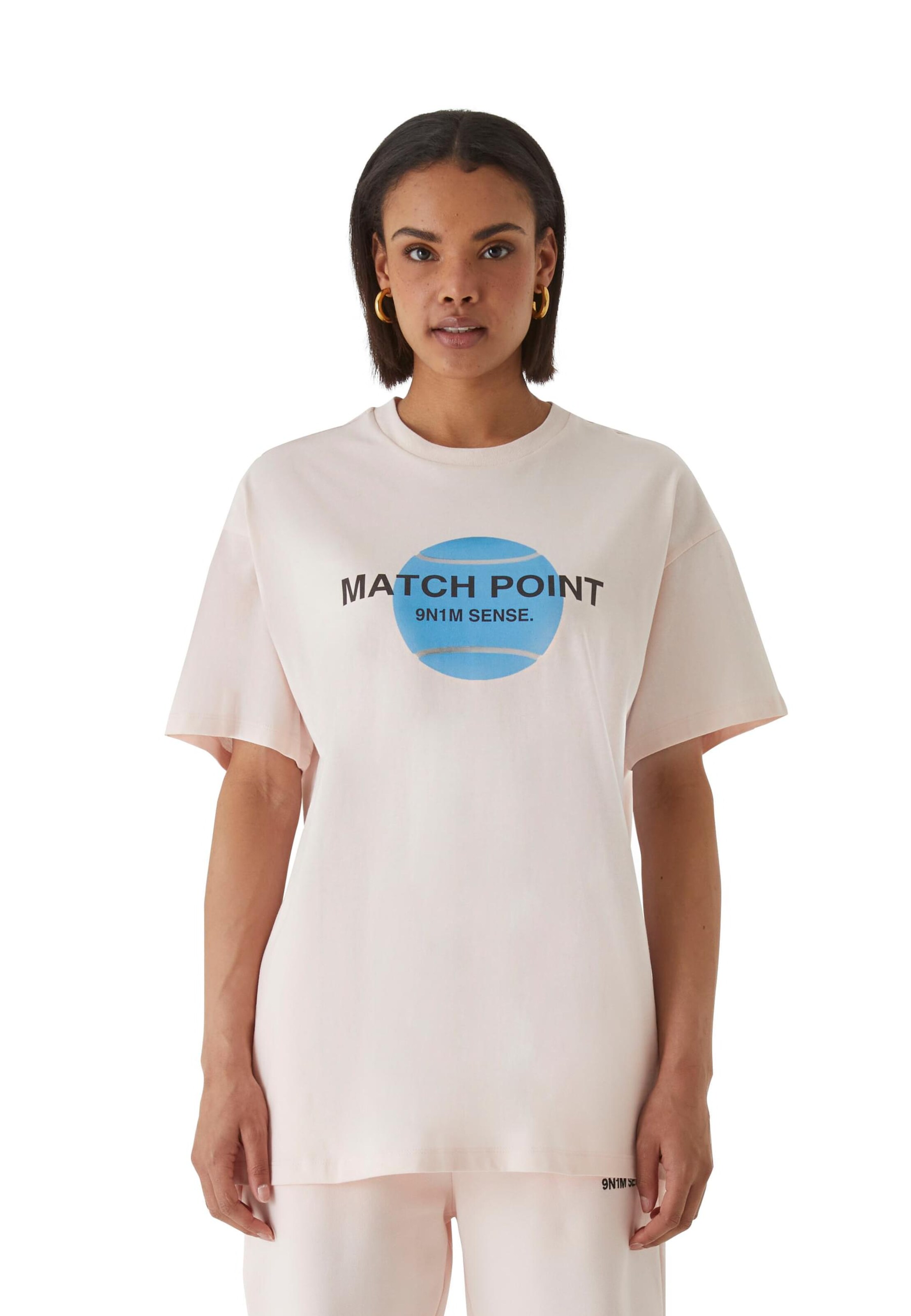 9N1M SENSE Shirt 'Matchpoint' in Roze: voorkant