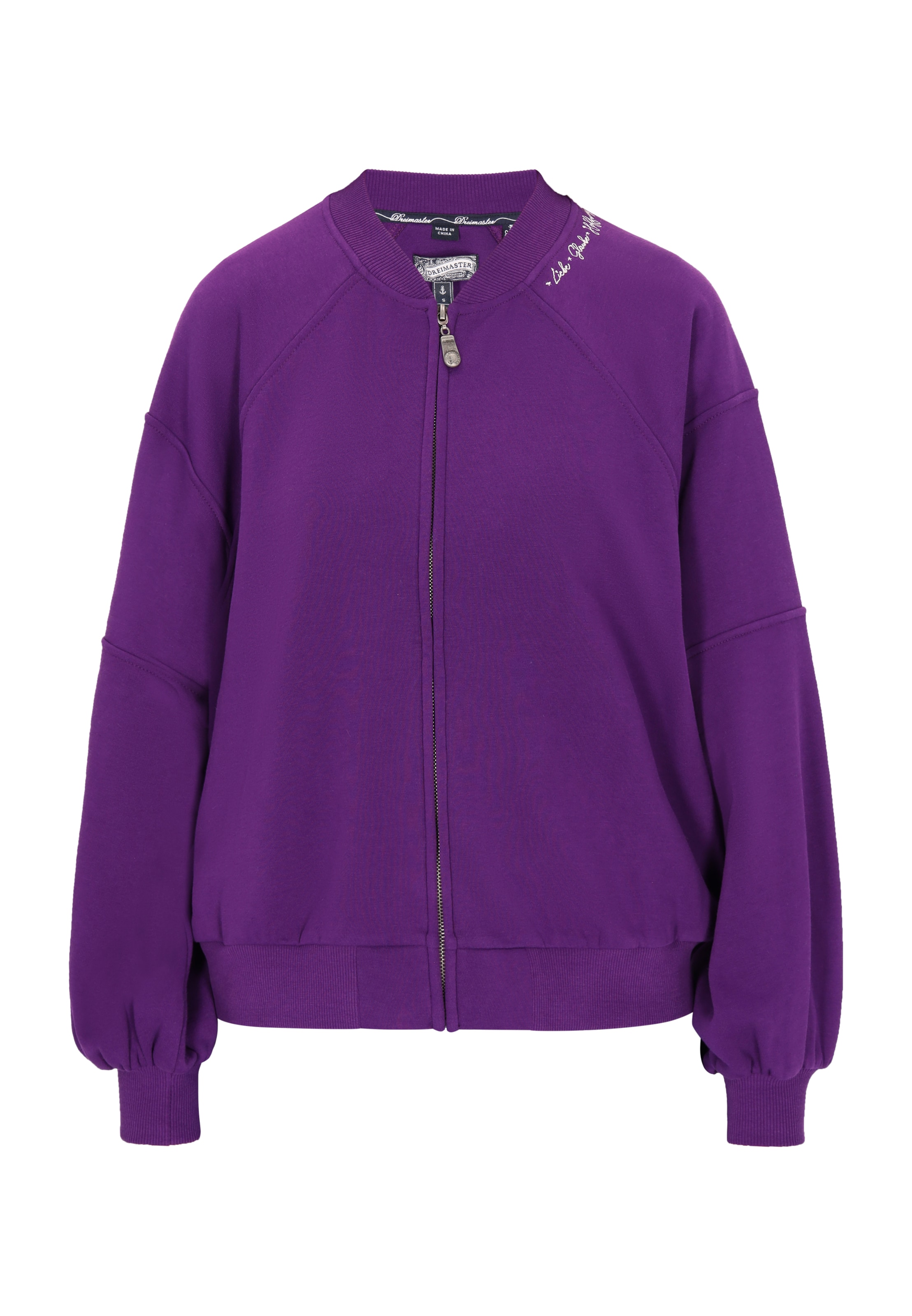 DreiMaster Vintage Jopa na zadrgo | vijolična barva: sprednja stran