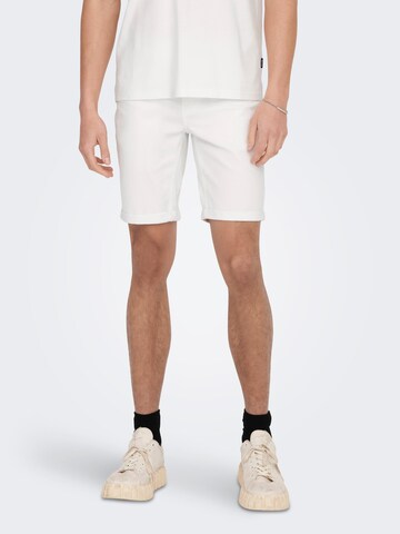 Only & Sons - regular Pantalón 'Ply' en blanco