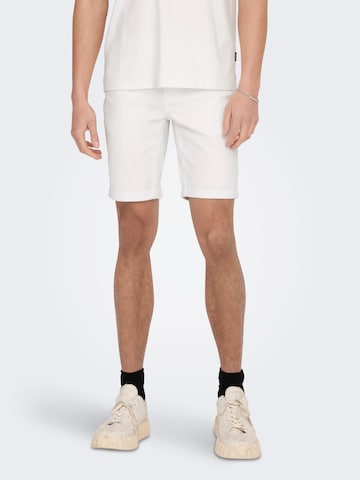 Regular Pantalon 'Ply' Only & Sons en blanc