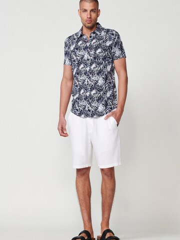 KOROSHI Slim Fit Hemd in Blau
