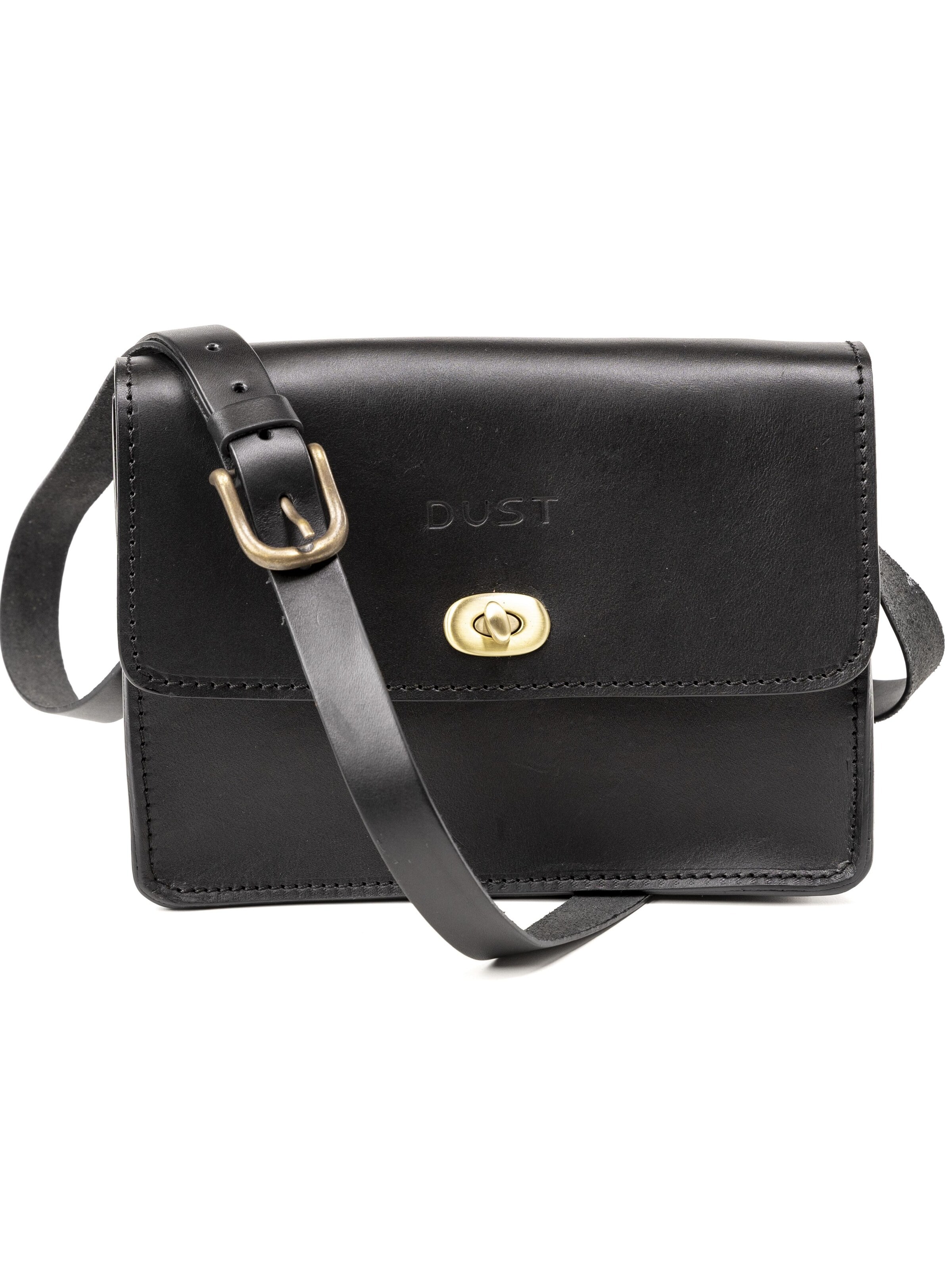 THE DUST COMPANY Crossbody Bag 'Leather Crossbody Black The Santa Fe Collection' in Black: front