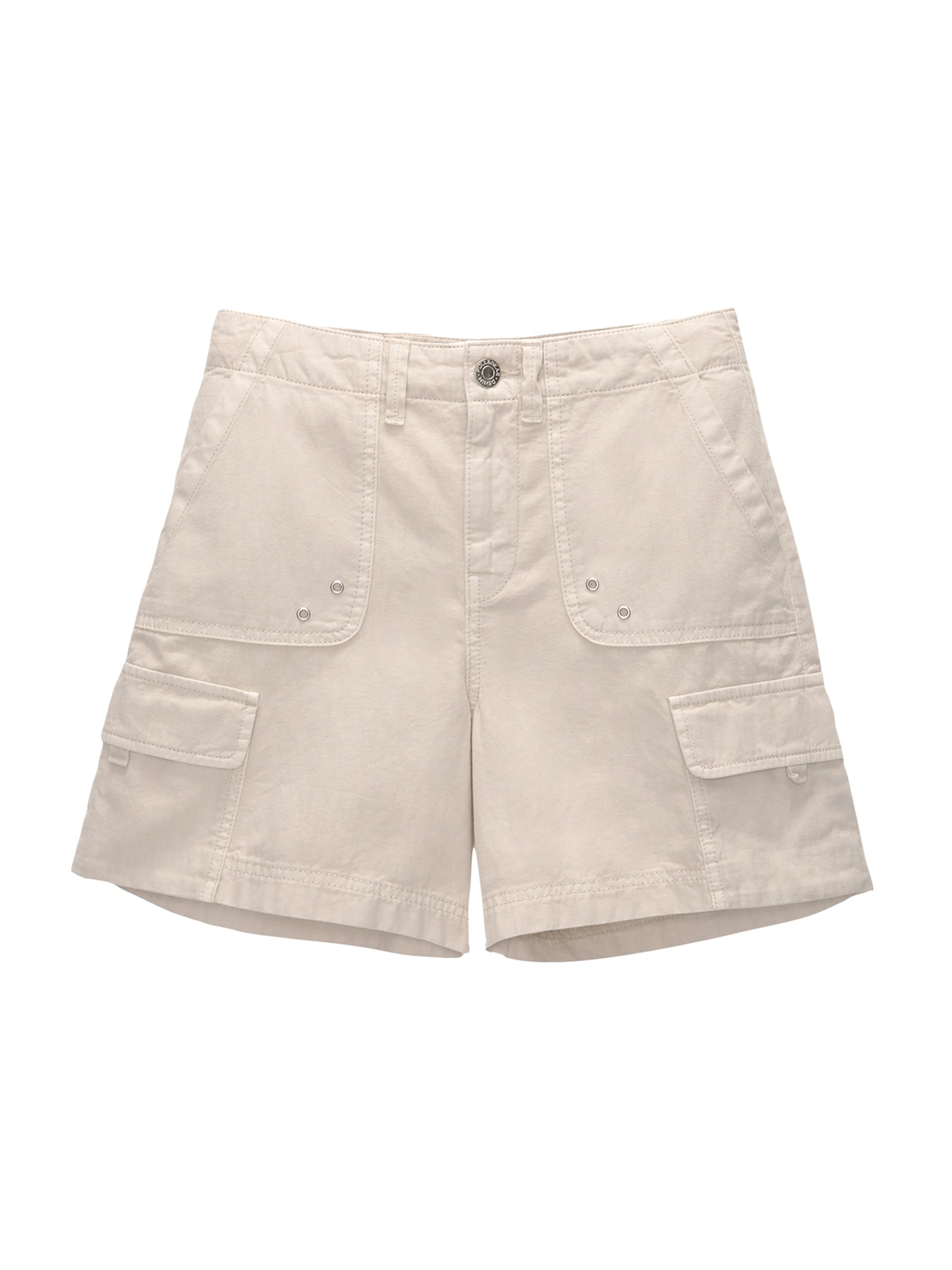 Pull&amp;Bear Lużny krój Bojówki w kolorze beżowy: przód