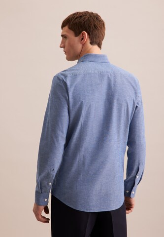 SEIDENSTICKER Slim Fit Hemd 'Schwarze Rose' in Blau