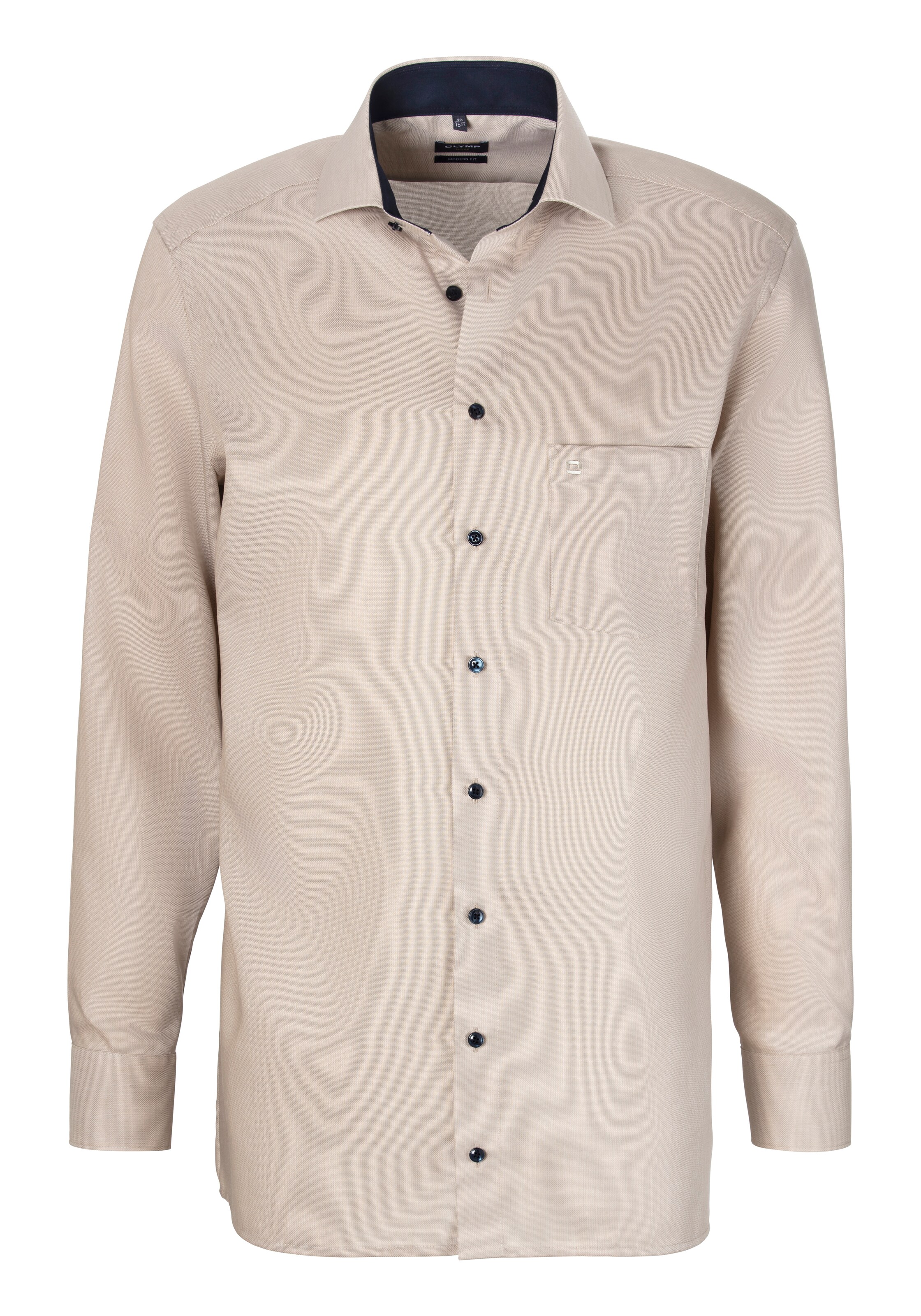 OLYMP Regular Fit Hemd in Beige: Vorderseite