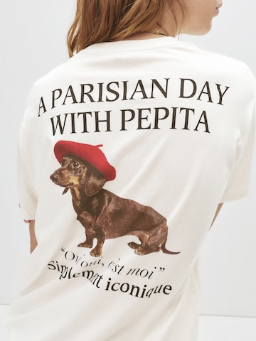 Pull&Bear T-shirt i vit