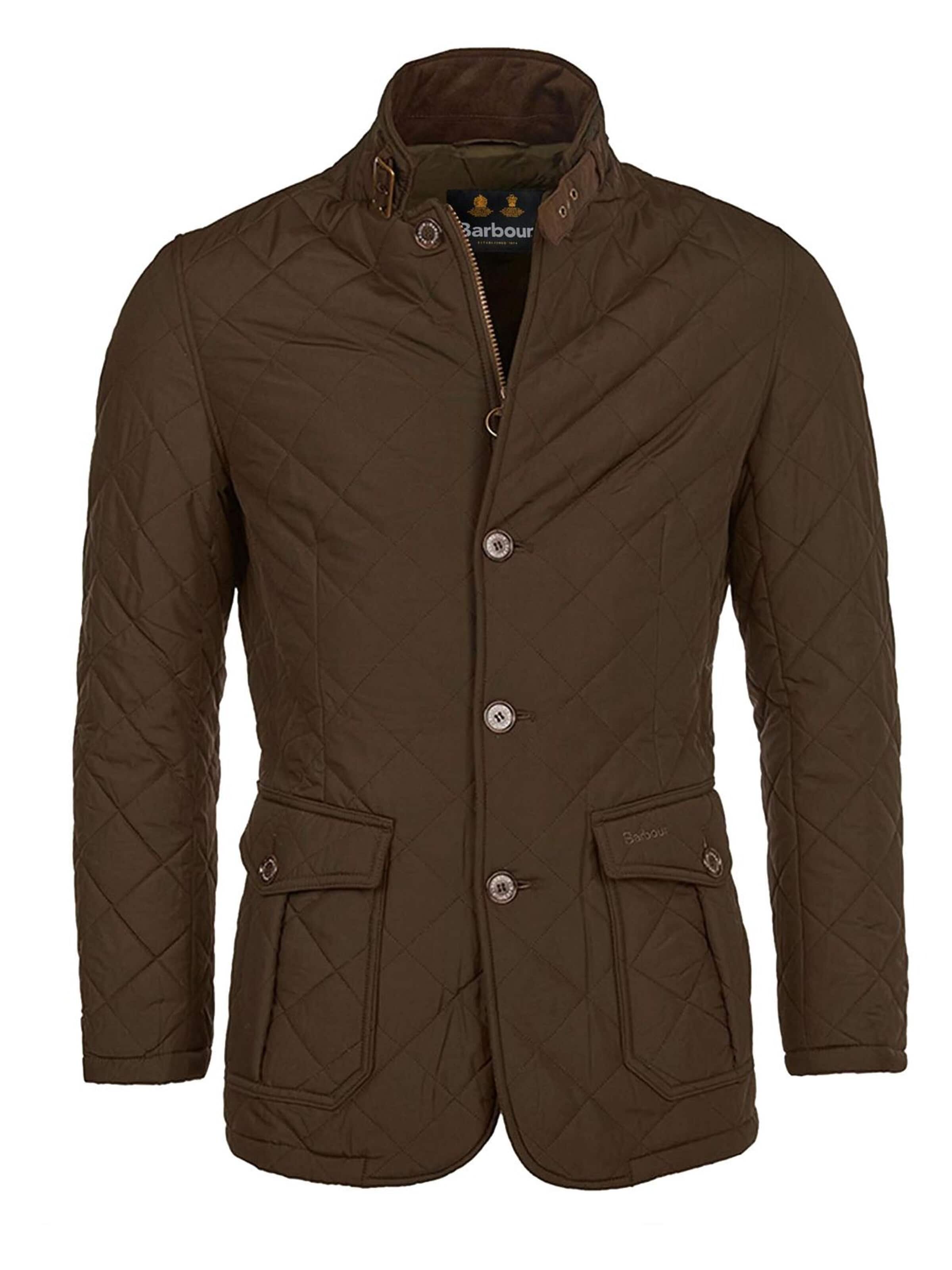 Barbour Winterjas 'Lutz' in Bruin: voorkant