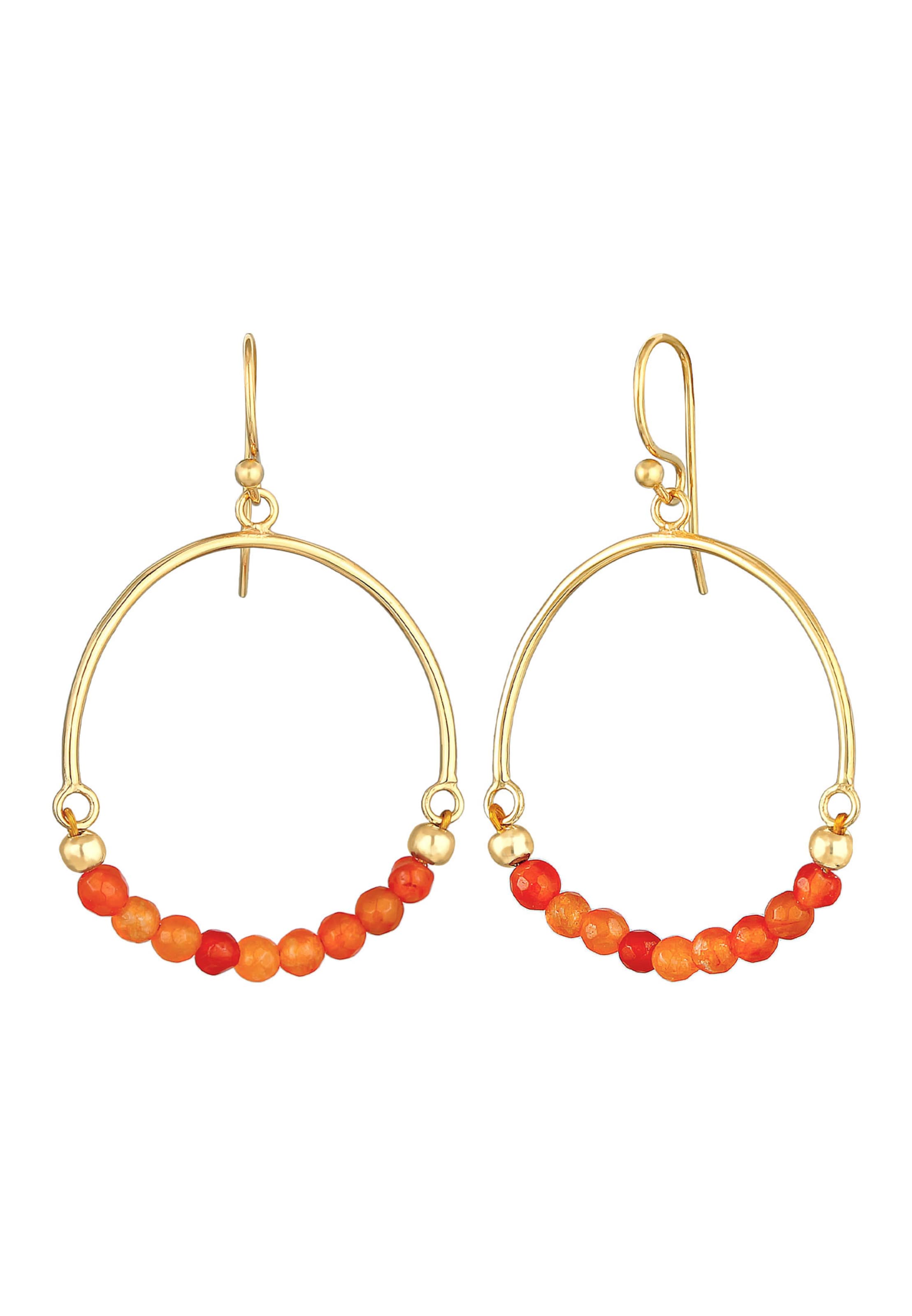 ELLI Náušnice 'Boho' - zlatá / červená, Produkt