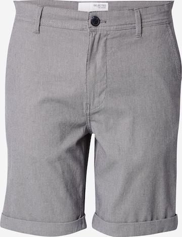 SELECTED Брюки-чинос 'SLHLUTON' в Серый: спереди