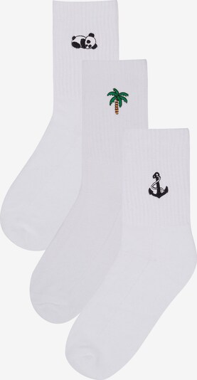 Mikon Ponožky - hnedá / zelená / čierna / biela, Produkt
