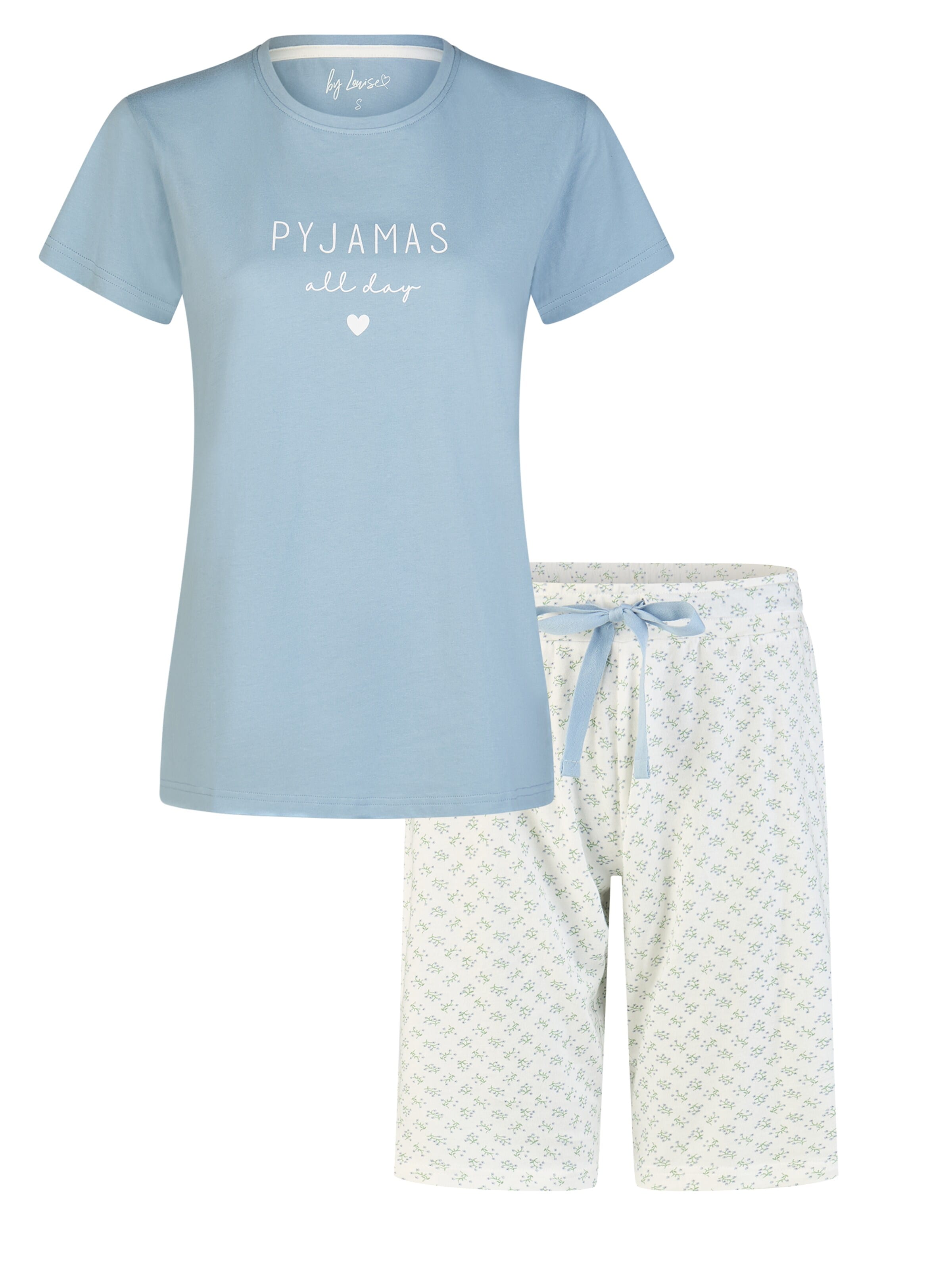 By Louise Korte pyjama 'Capri' in Blauw: voorkant
