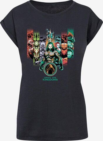 ABSOLUTE CULT Shirt 'Aquaman - Unite The Kingdoms' in Blauw: voorkant