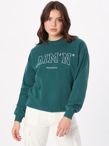 aim'n Sportief sweatshirt in Groen: voorkant