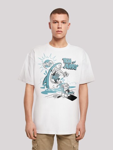 T-Shirt 'Tom And Jerry Summer Shark' F4NT4STIC en blanc : devant