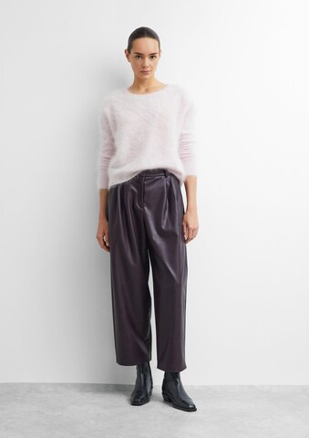 COMMA Wide leg Bandplooibroek in Lila: voorkant