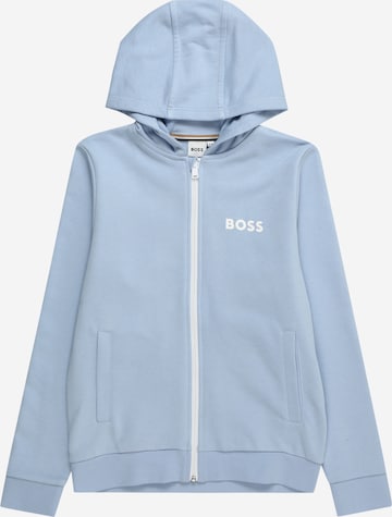 BOSS Kidswear Zip-Up Hoodie in Blue: front