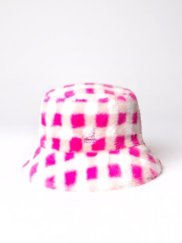 Cappello 'Faux Fur Bucket Pink Gingham' di KANGOL in rosa: frontale