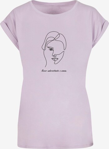 Merchcode Shirt 'WD - Woman Figure' in Lila: voorkant