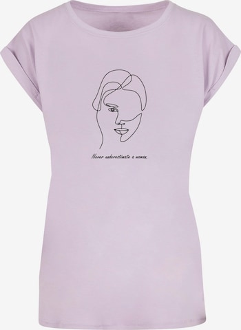 Merchcode T-Shirt 'WD - Woman Figure' in Lila: predná strana