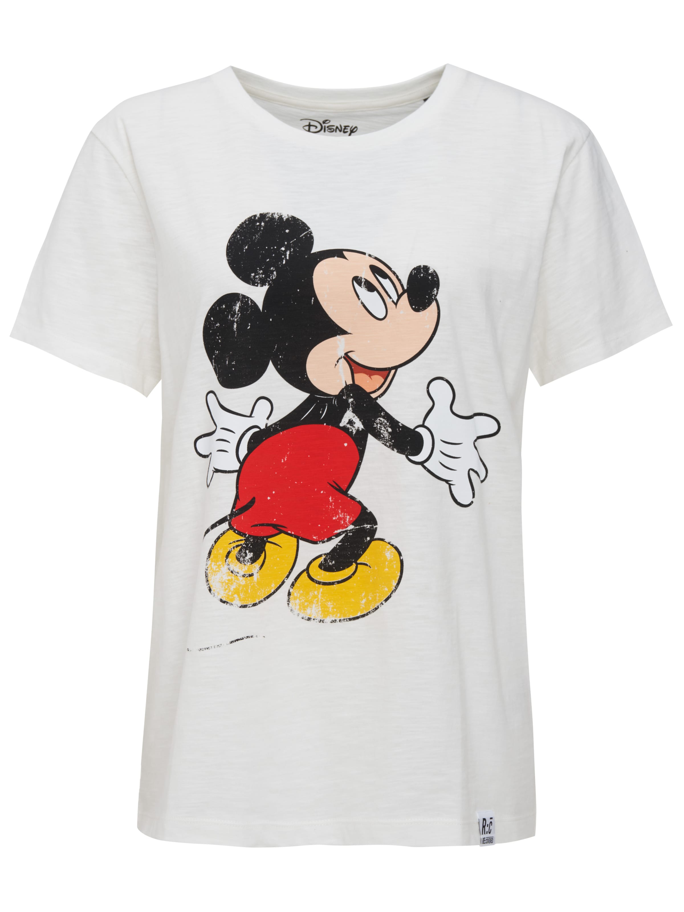 Recovered Shirt 'Mickey Mouse Hug' in Beige: front