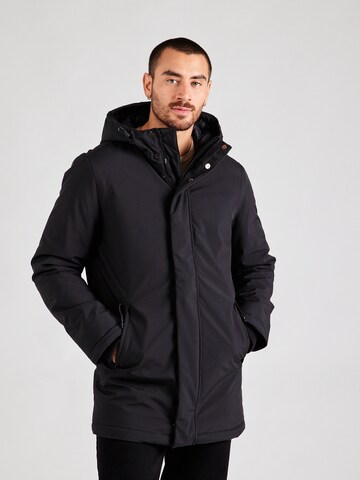 KnowledgeCotton Apparel Weatherproof jacket in Black: front