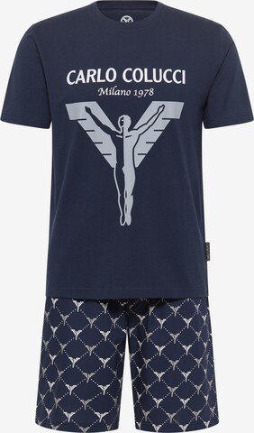 Carlo Colucci Short Pajamas ' Dalpan ' in Blue: front