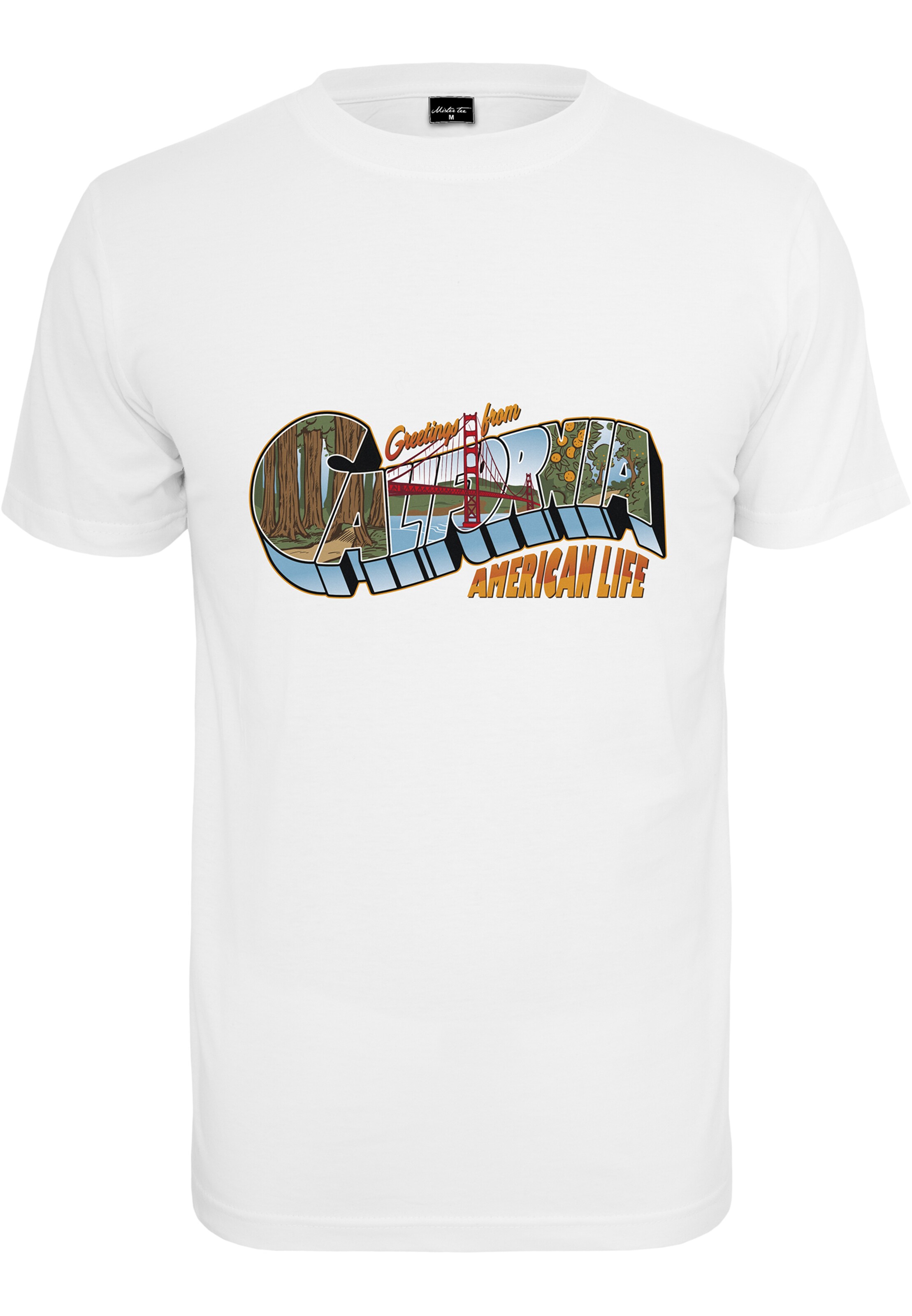 Maglietta 'American Life Greetings' di MT Men in bianco: frontale
