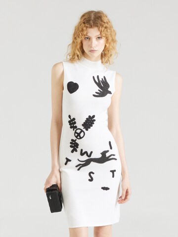 Moschino Jeans Knit dress in White: front