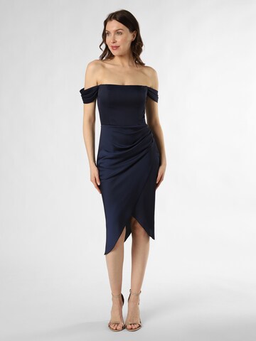 Robe de cocktail Marie Lund en bleu : devant