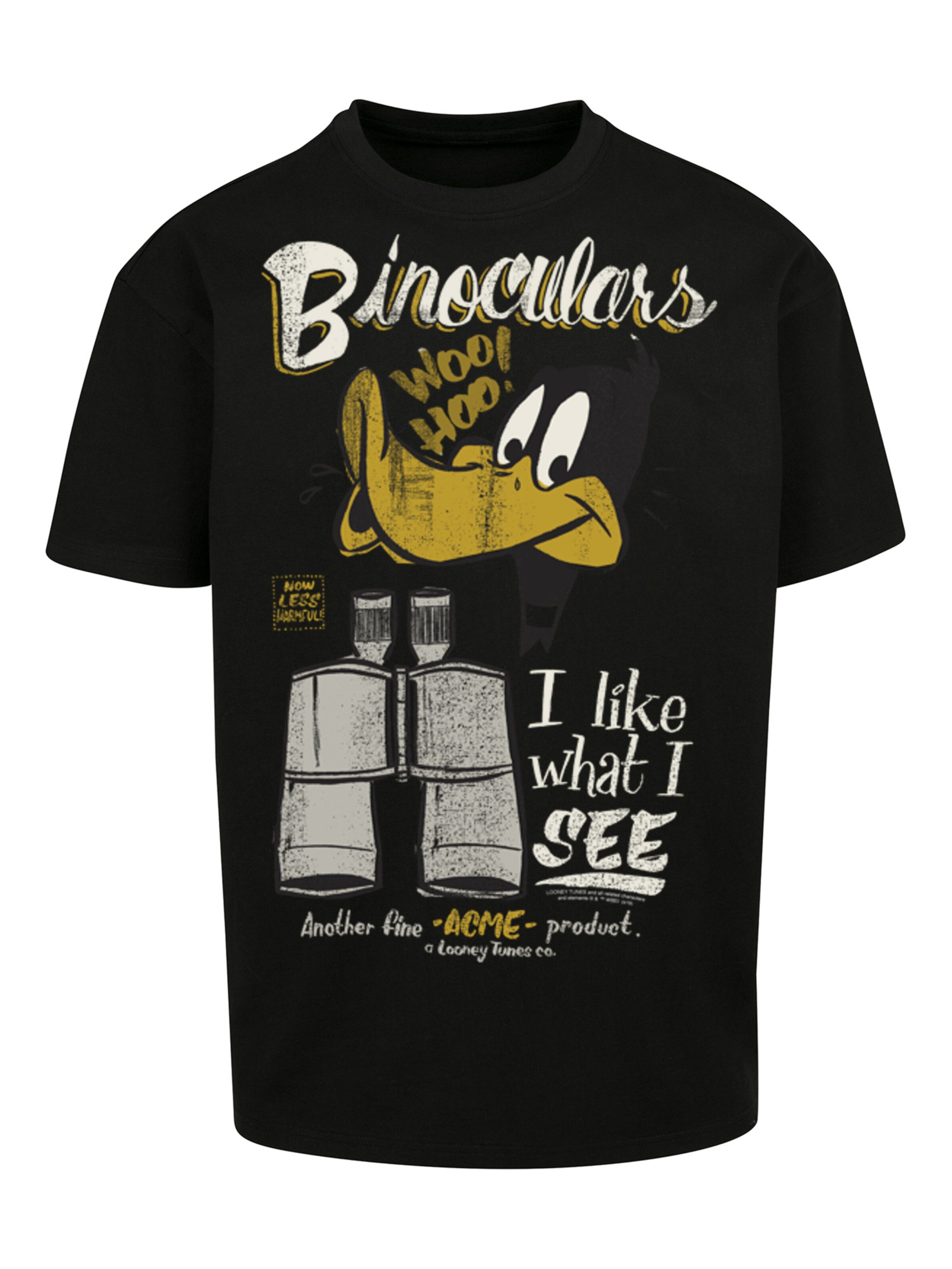 T-Shirt 'Looney Tunes Daffy Duck' F4NT4STIC en noir : devant