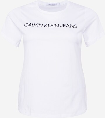 T-shirt Calvin Klein Jeans Curve en blanc : devant