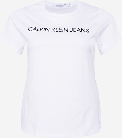 Tricou Calvin Klein Jeans Curve pe albastru închis / alb, Vizualizare produs