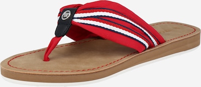 Flip-flops TOM TAILOR pe albastru închis / roșu sânge / alb, Vizualizare produs
