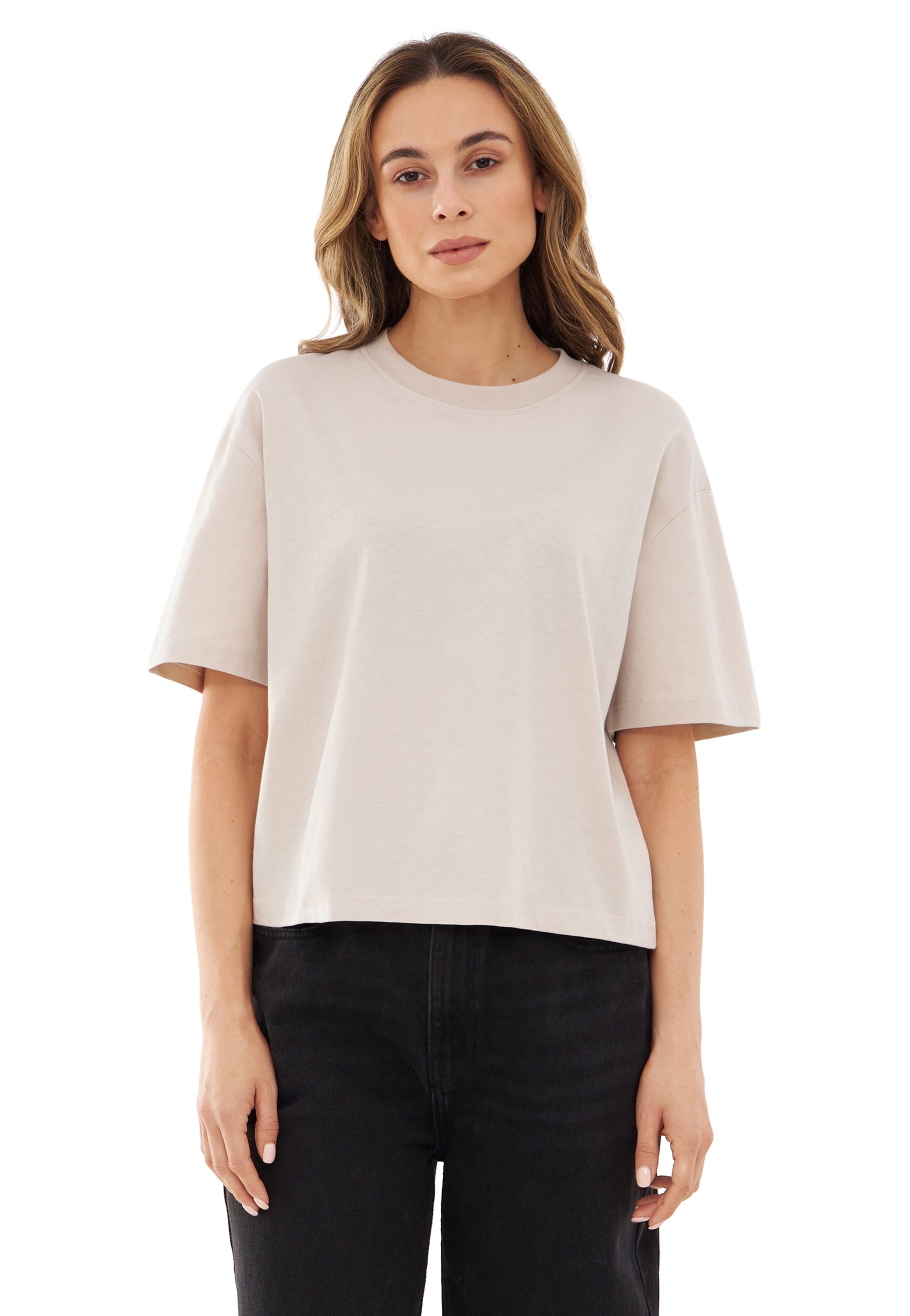 Johnny Urban Μπλουζάκι 'Zoey' σε μπεζ: μπροστά