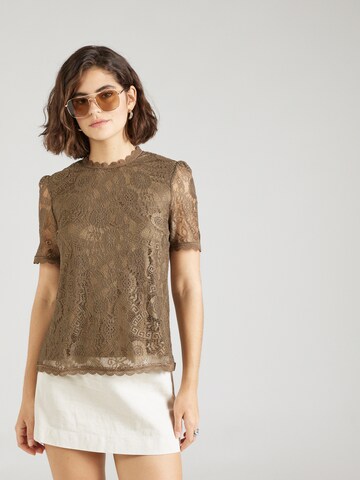 PIECES Blouse 'PCOLLINE' in Brown