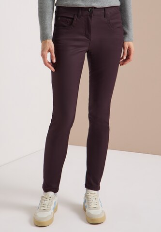STREET ONE Slim fit Pants in Purple: front